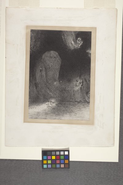 Flere gange så jeg i himlen (litografi på kinesisk applikationspapir) af Odilon Redon