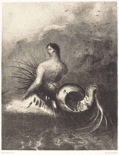 La sirene sortit des flots vetue de dards (Sirenen klædt i modhager, dukkede op fra bølgerne af Odilon Redon