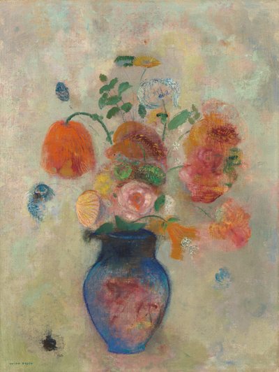 Stor vase med blomster, ca. 1912. af Odilon Redon