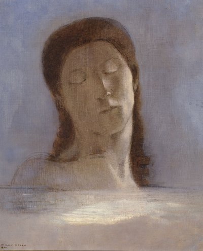 Lukkede øjne af Odilon Redon