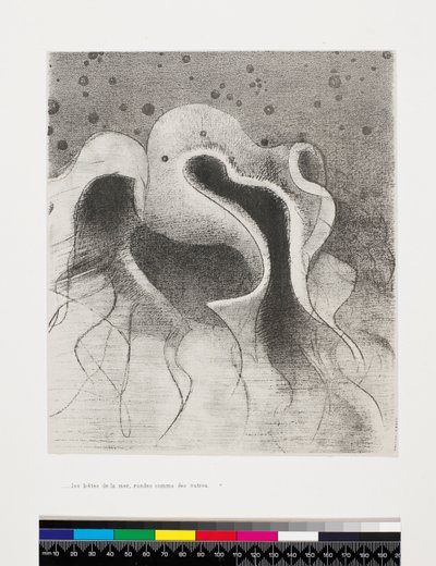 Havets dyr runder som vinskind, 1896 af Odilon Redon
