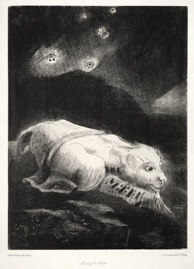 Oprindelse: Da livet vågnede i dybet af obskur materie, 1883. af Odilon Redon
