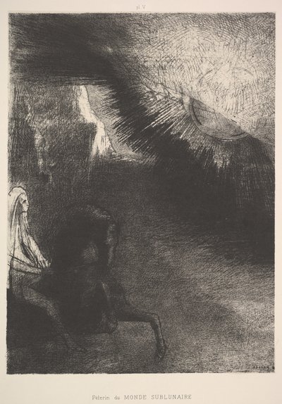 Pilgrim fra en sublunar verden, 1891. af Odilon Redon