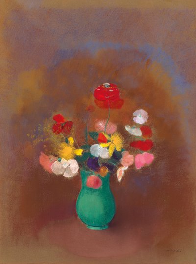 Valmuer i grøn vase; Valmuer i grøn vase, ca. 1910 af Odilon Redon