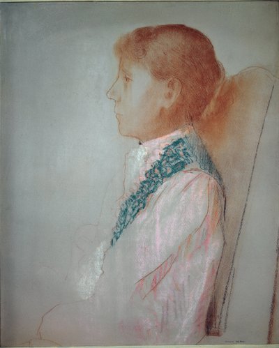 Portræt af Madame Odilon Redon - Pastel af Odilon Redon