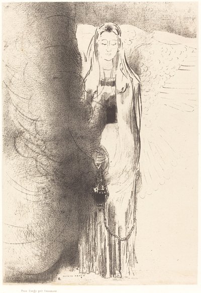 Så tog englen røgelseskaret (Og englen tog røgelseskaret) af Odilon Redon