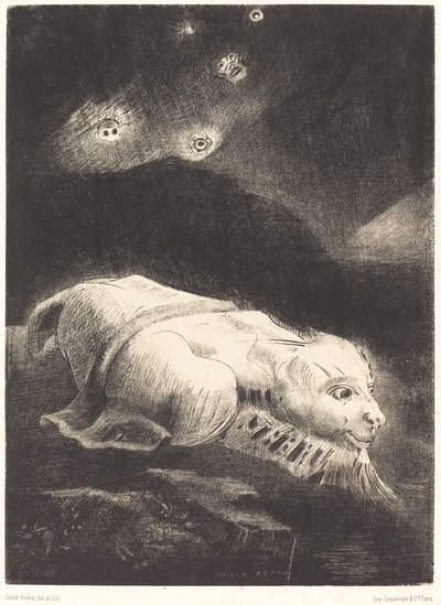 Da livet vågnede i dybet af dunkel materie af Odilon Redon