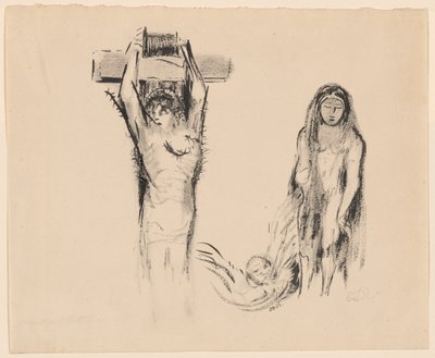 Sankt Antonius og de to fristerinder af Odilon Redon