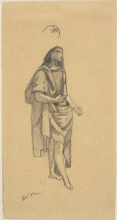 Johannes Døberen, med skitse af hovedet af Odilon Redon