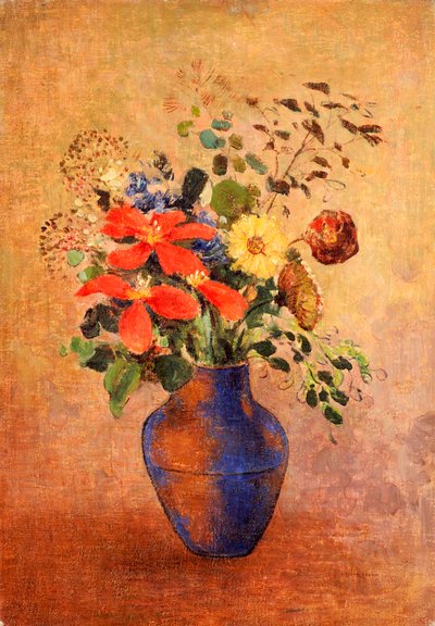 Den blå vase af Odilon Redon