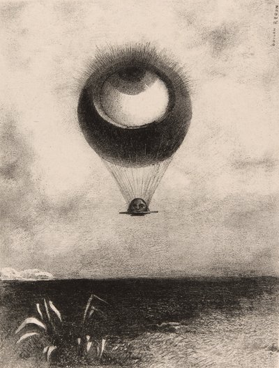 The Eye, Like a Strange Balloon Moves Towards Infinity, plade en fra To Edgar Poe af Odilon Redon