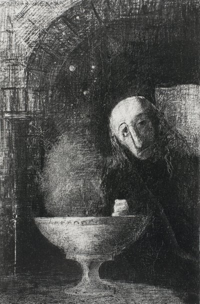 Den uendelige søgen, fra natten, 1886 af Odilon Redon