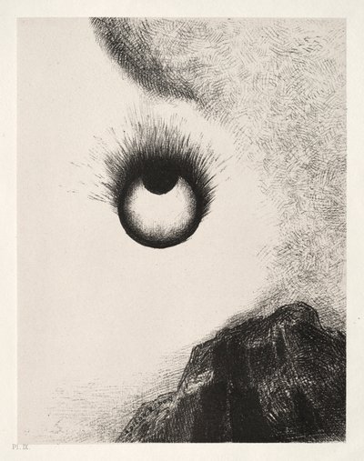 The Temptation of Saint Anthony First Series: Everywhere Eyeballs are Flame, 1888. af Odilon Redon