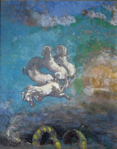 Apollons vogn - Pastel af Odilon Redon