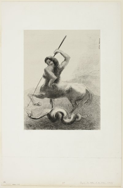 Der var kampe og forgæves sejre, plade 6 af 8 fra "Les Origines" af Odilon Redon