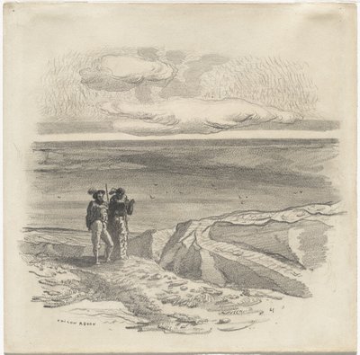 To figurer i et landskab af Odilon Redon
