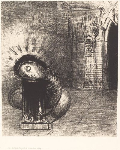 En lang chrysalis, farven af ​​blod af Odilon Redon