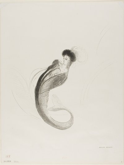Uden titel prøvelitografi af Odilon Redon