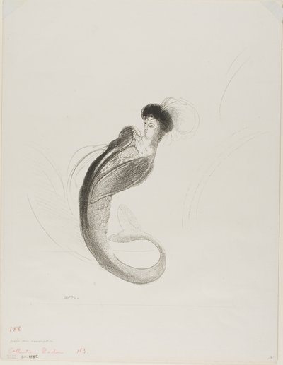Uden titel prøvelitografi af Odilon Redon