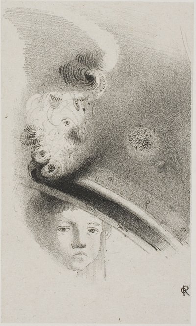 Uden titel prøvelitografi af Odilon Redon