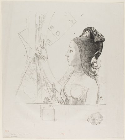Uden titel prøvelitografi af Odilon Redon