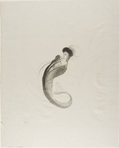 Uden titel prøvelitografi af Odilon Redon