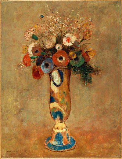 Vase med blomster, 1912 af Odilon Redon