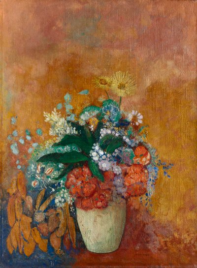 Vase med blomster, ca. 1905. af Odilon Redon