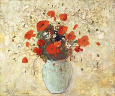 Vase af valmuer; Vase med valmuer, 1905-09 af Odilon Redon