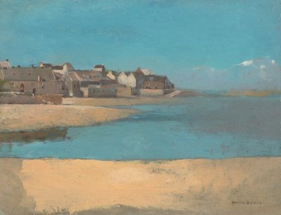 Landsby ved havet i Bretagne, ca. 1880. af Odilon Redon