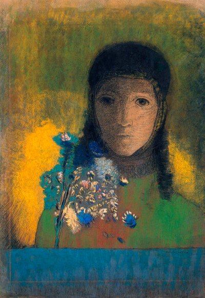 Kvinde med vilde blomster