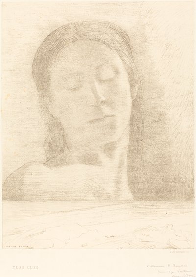 Yeux Clos (lukkede øjne) af Odilon Redon