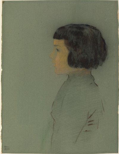 Ung kvinde i profil af Odilon Redon