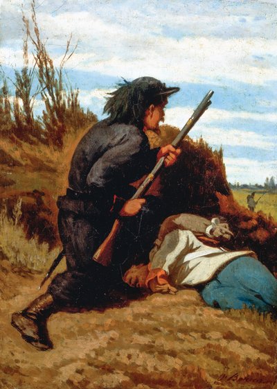 Soldat i skyttegrave af Odoardo Borrani