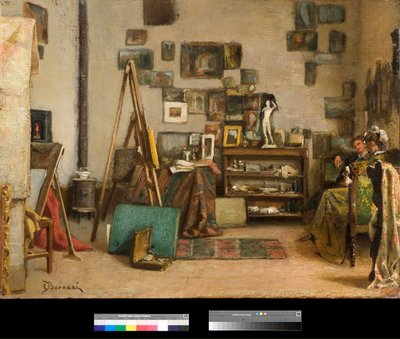 Værkstedet Maleri af Odoardo Borrani (1833-1905) 1885 Privat samling af Odoardo Borrani
