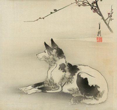 Sort og hvid hund af Ogata Gekko