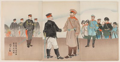 The Raising of the Siege of Port Arthur: General Stossel-møde med general Nogi af Ogata Gessan