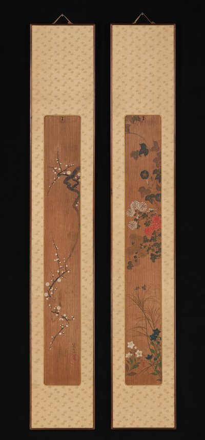 Blomster af forår og efterår, kort efter 1701. af Ogata Korin