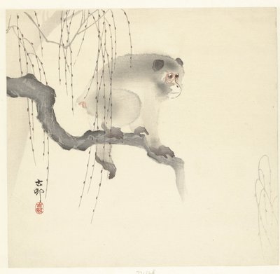 Abe på trægren af Ohara Koson