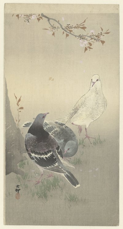 Tre tamme duer af Ohara Koson
