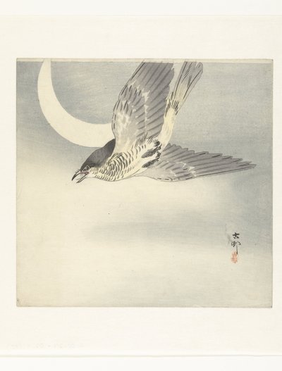 Gøg ved halvmåne af Ohara Koson