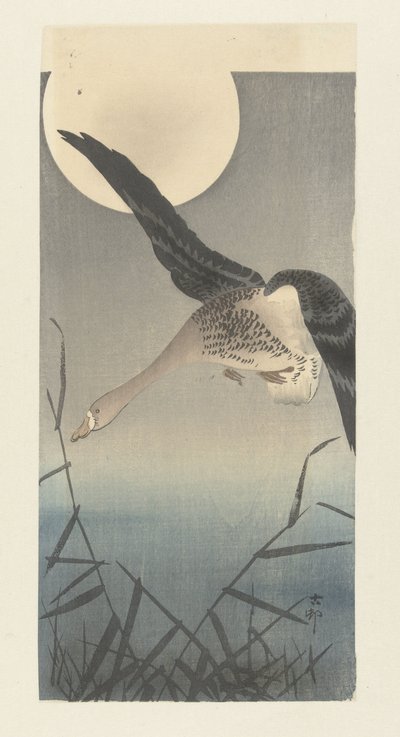 Blisgås ved fuldmåne af Ohara Koson