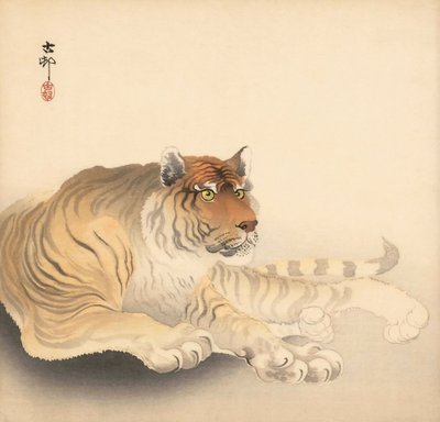 Tiger, 20. århundrede (japansk tryk) af Ohara Koson
