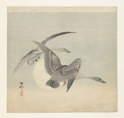 To blisgæs på flugt af Ohara Koson