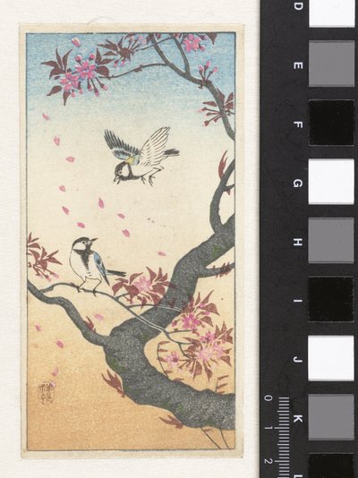To store bryster ved et blomstrende træ af Ohara Koson