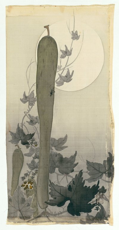 Vild agurk med fuldmåne af Ohara Koson