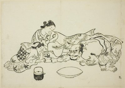 En styrkeprøve, nej. 9 fra en serie på 12 tryk af Okumura Masanobu