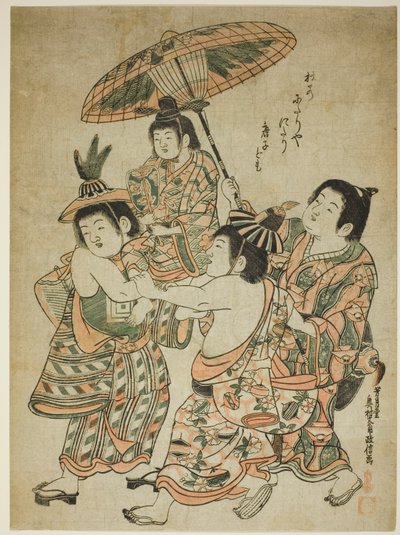 Drenge, der forklæder sig som kinesere af Okumura Masanobu
