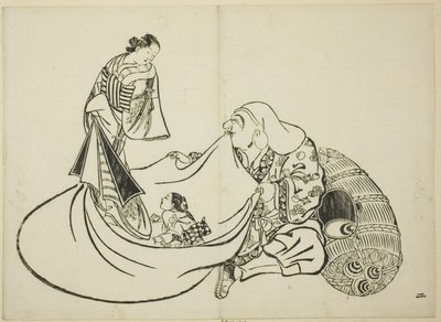 Daikoku afslører indholdet af Hoteis taske, nr. 2 fra serien med 12 tryk af Okumura Masanobu