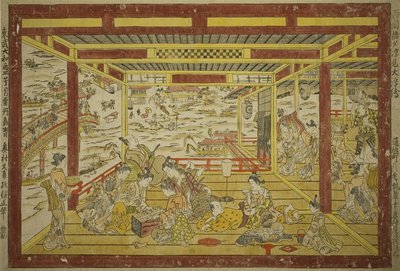 Nyder aftenkølen nær Ryogoku-broen af Okumura Masanobu